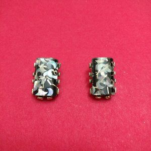 **HOST PICK** Vintage 50s Black Lucite Confetti Clip-On Earrings